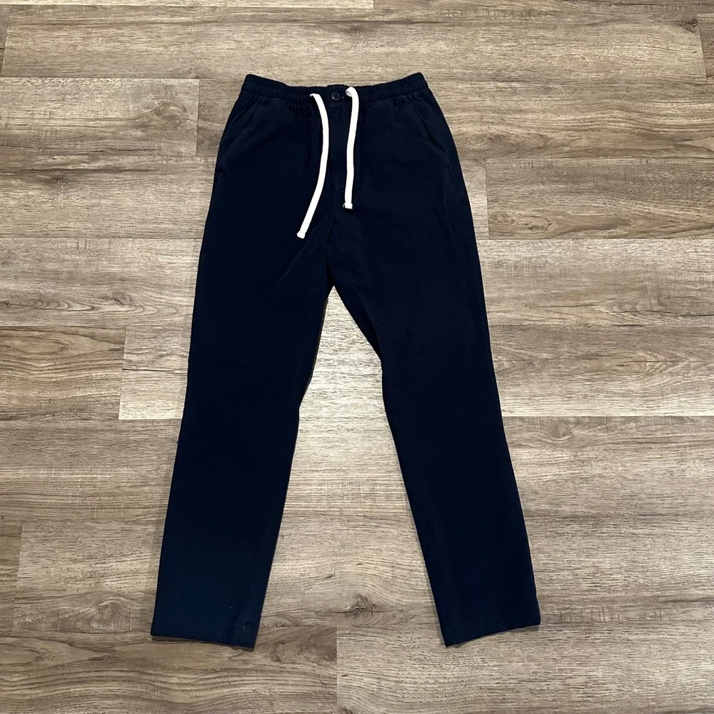 J.Crew Mens XS Cordura Sporting Life Drawstring Chino Pants Navy Blue Stretch